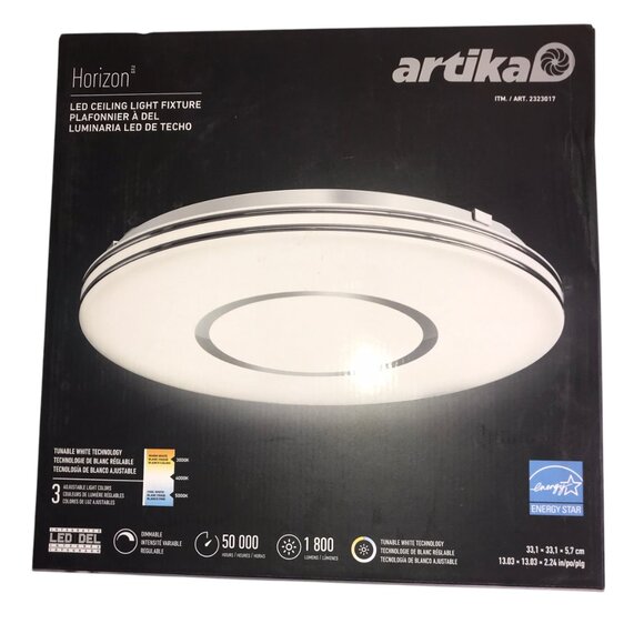 NEW ARTIKA Ceiling Light Fixture Flush Mount Round Circular Adjustable Warmth - Picture 10 of 10